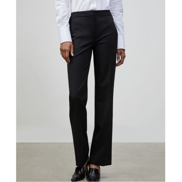Lafayette 148 Contemporary Stretch Wool Menswear Pant Black Trouser Women's 16 - Picture 2 of 11
